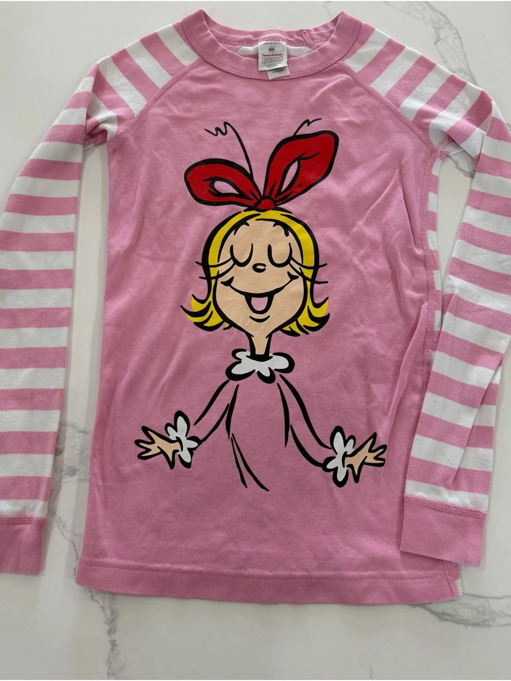 Hanna Andersson Dr. Seuss Cindy Lou Who Pink Striped Pajama Set Girls Size 12